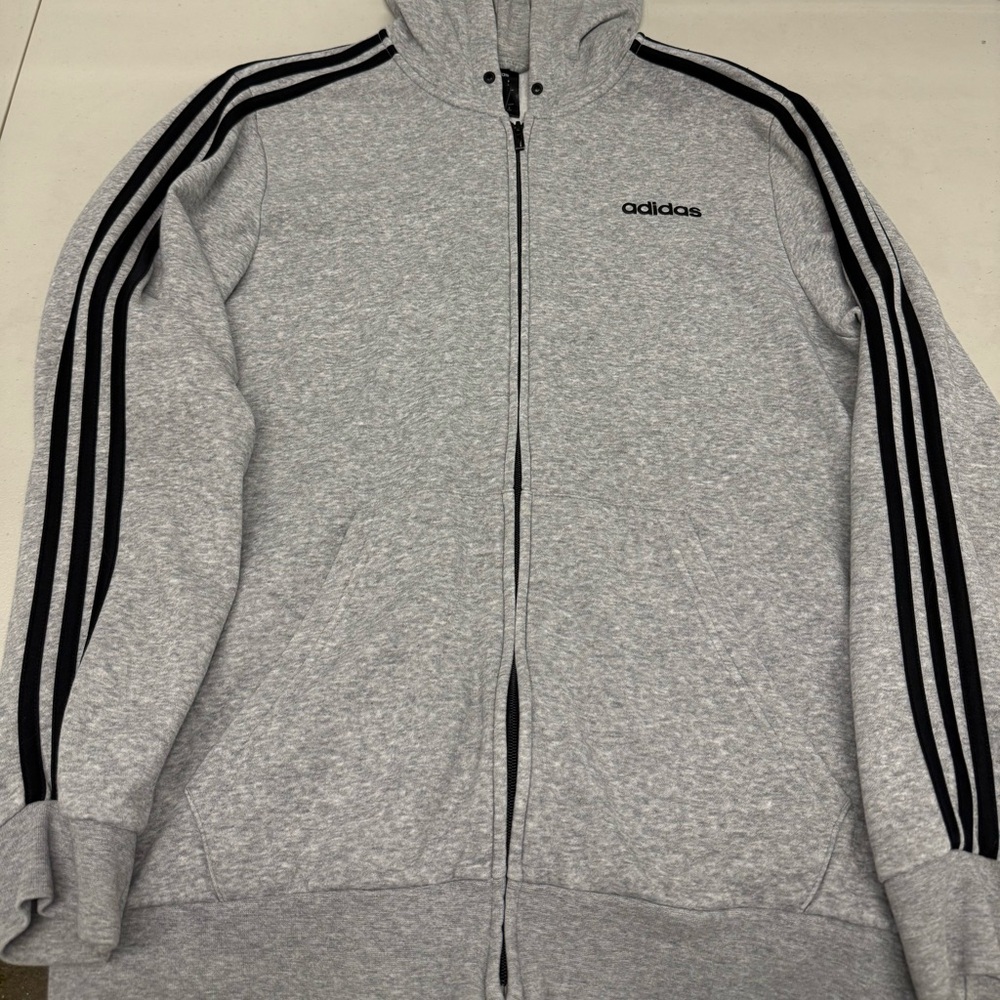 Adidas Heather Gray Fleece Hoodie